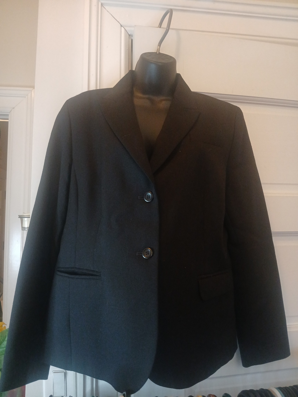 Vtg. Pendleton Womens Blazer Black 100% Virgin Wool Size 16